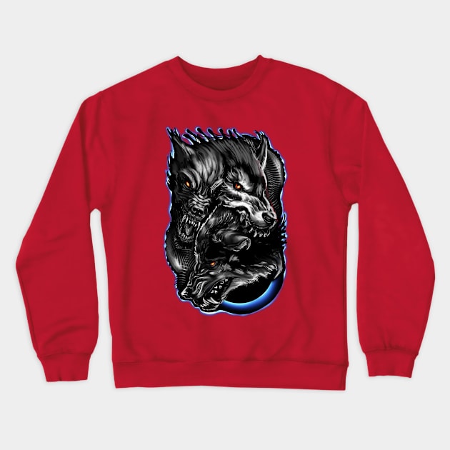 Pack Rage Wolves Crewneck Sweatshirt by Shawnsonart